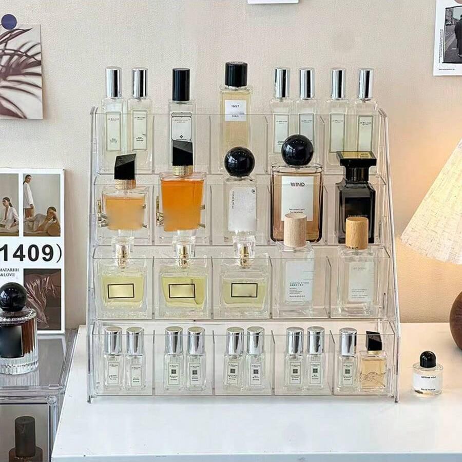 Transparent Acrylic Eyeshadow Palette Organizer, Multi-Layer Cosmetic Storage Rack, Easy Access Drawer Divider, Ideal for Makeup Organization