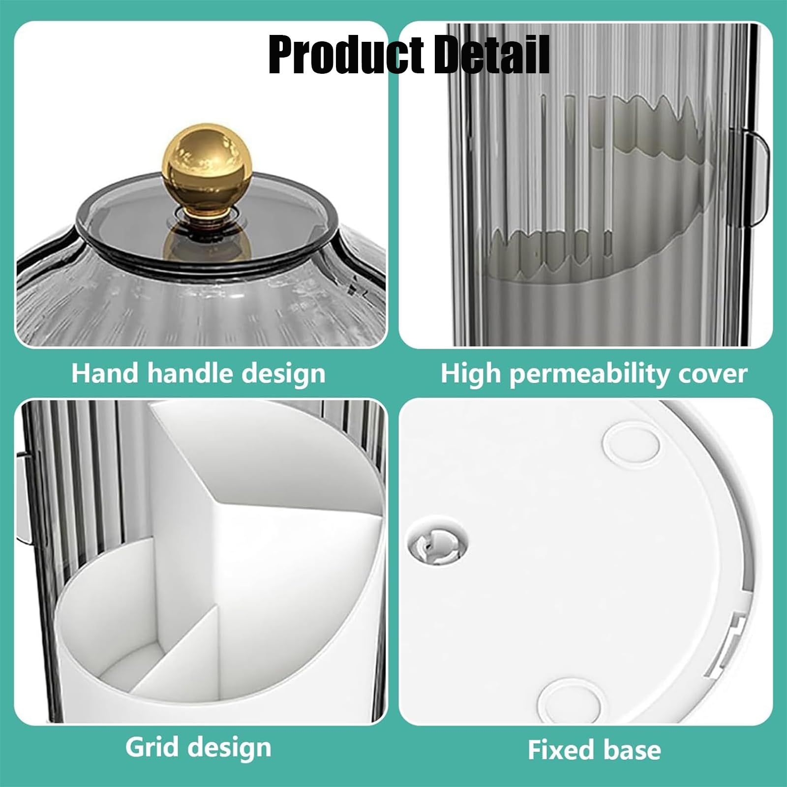 Concealed Toothbrush Holder, Rotating Bathroom Organizer Countertop, Toothbrush Holders with Cover, Bathroom Counter Organizer with Covered Makeup Brush Holder, Toothbrush Holder Organizers, Toothbrush Holders For Bathrooms (1pcs White)