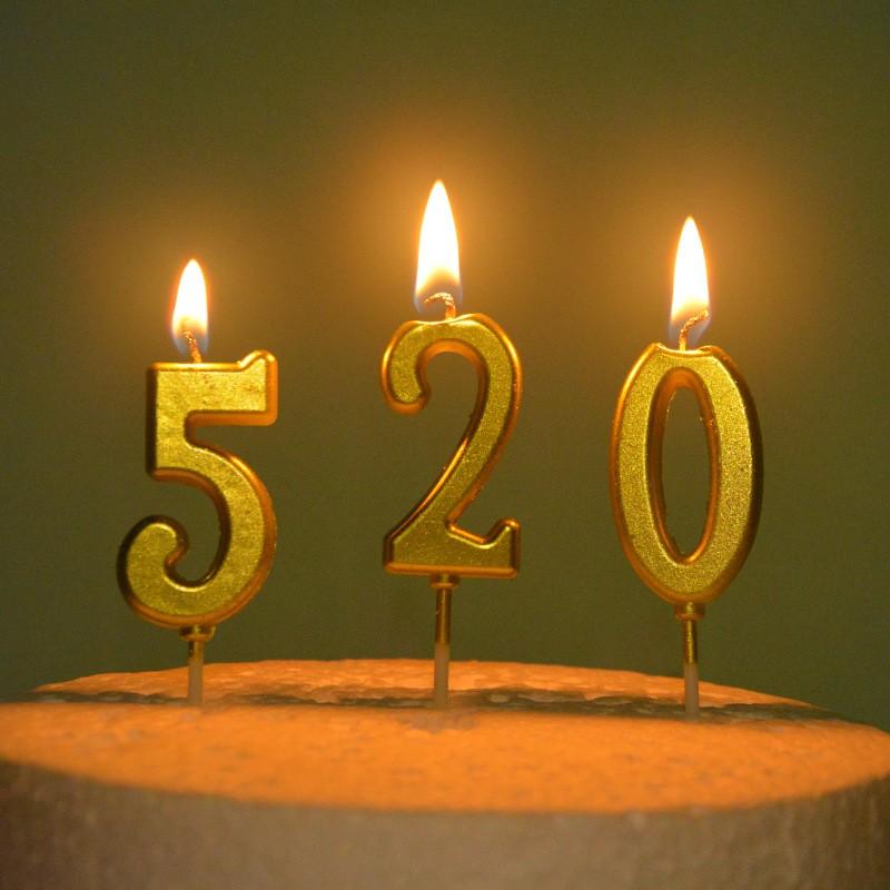 10 Piece Number Birthday Candles, Cake Decorations for Birthdays and Weddings, Numbers 0-9, Perfect for Party Celebrations