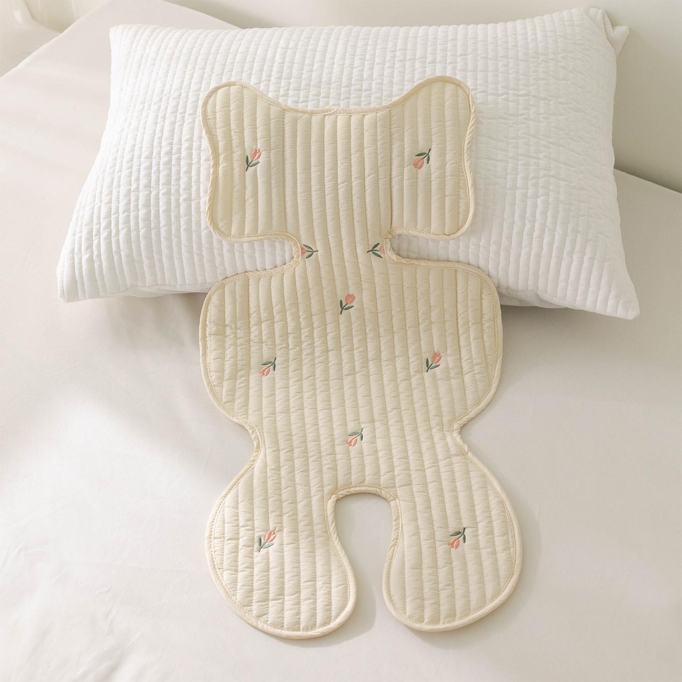 Breathable Stroller Seat Cushion, Comfortable Fabric Baby High Chair Backrest Pad, Portable Infant Carrier Mat for Summer Travel