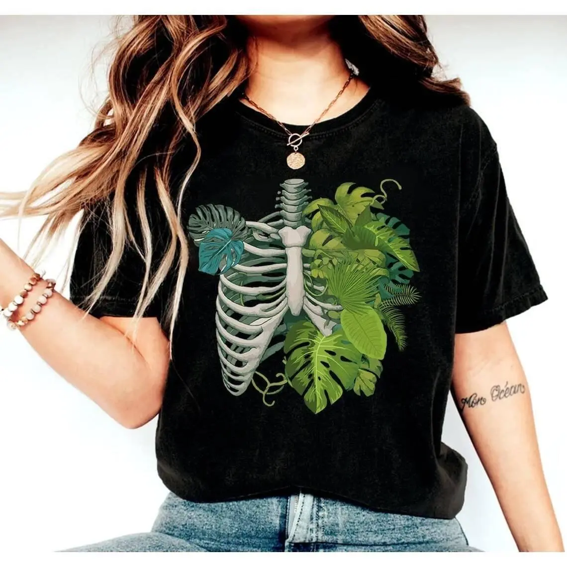 Skeleton Plant Body T-shirt, Plant Lover Shirt, Plant Gift, Plant Lover Gift, Plant Mom, Monstera Tee, Plant Graphic Shirt, Plant Lady Gift
