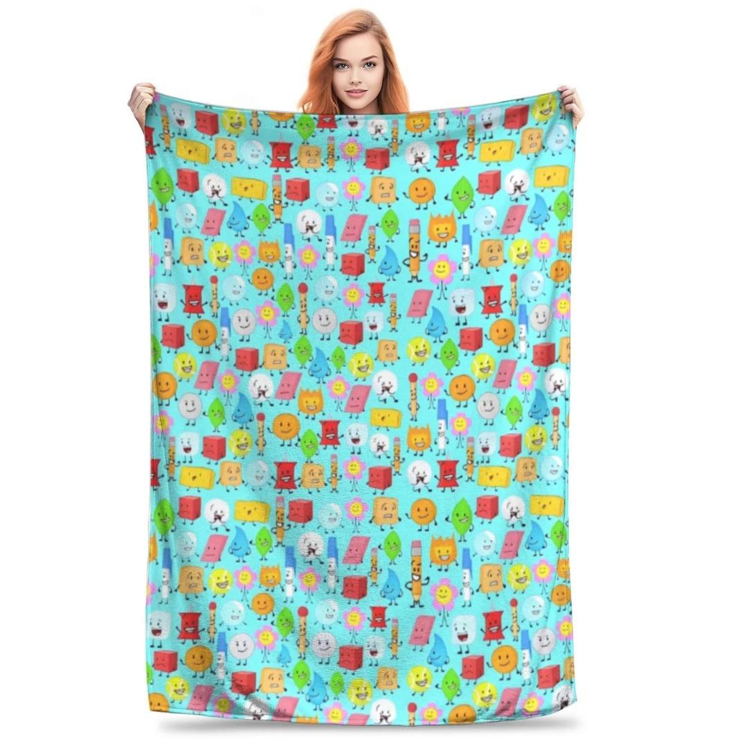 BFDI Inanimate Insanity Cartoon Blanket All Characters Plush Soft Vintage Flannel Throw Blanket for Couch Sofa Chair Bedroom All Season Cozy Aesthetic Fan Gift for Kids Teens Birthday Christmas Halloween Trending Viral Home Decor Blanket BFDI Inanimate Insanity Cartoon Blanket All Characters Plush Soft Vintage Flannel Throw Blanket for Couch Sofa Chair Bedroom All Season Cozy Aesthetic Fan Gift for Kids Teens Birthday Christmas Halloween Trending Viral Home Decor Blanket