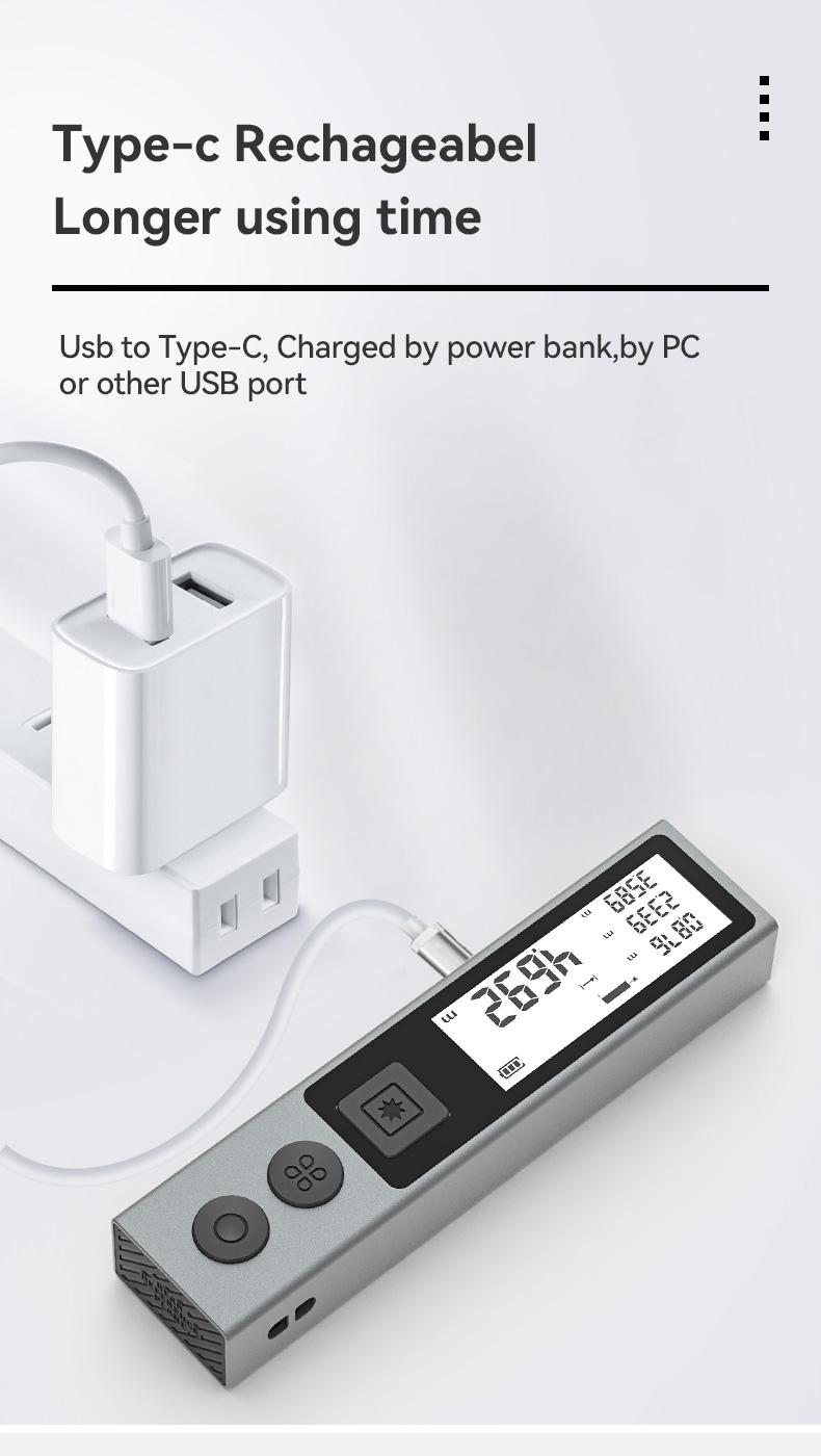 Christmas gifts Mileseey M120Pro Laser Measure, Laser Tape with 98ft Range, USB Charging, Supports m/in/ft Unit Switching, Pythagorean Mode, Measures Distance, Area, and Volume. Mini Portable Laser Measurement Tool.TikTokShopBlackFriday