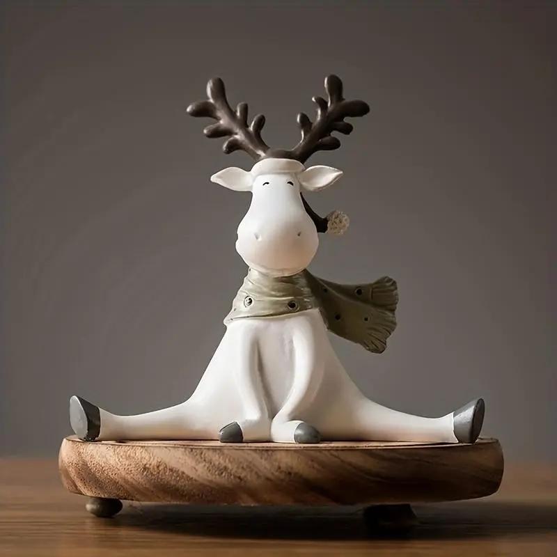 Creative Deer Resin Sculpture, Modern Desktop Ornament, Resin Animal Sculptures, Home Nursery Coffee Shop Decor, Party Gift