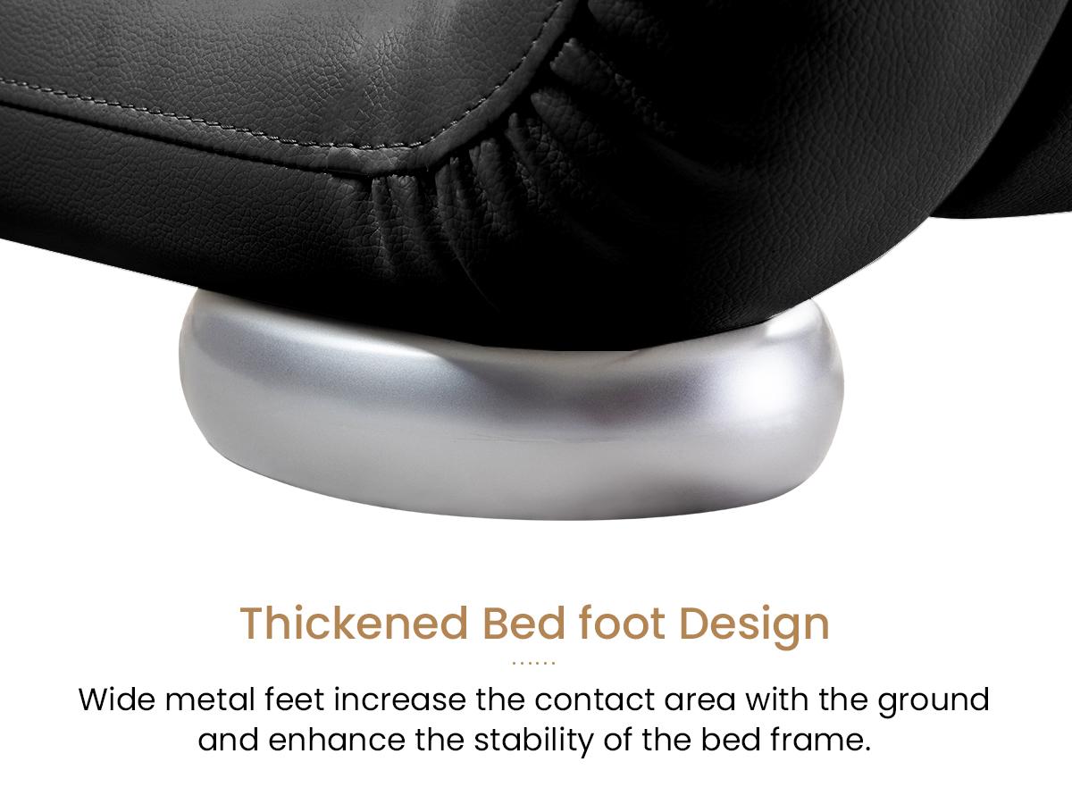 SHA CERLIN Upholstered Bed Frame【Frame Only No Mattress】Deluxe Low Profile Sleigh Bed with Faux Leather Ergonomics Headboard, No Box Spring Needed#ChristmasGifts#TikTokShopBlackFriday