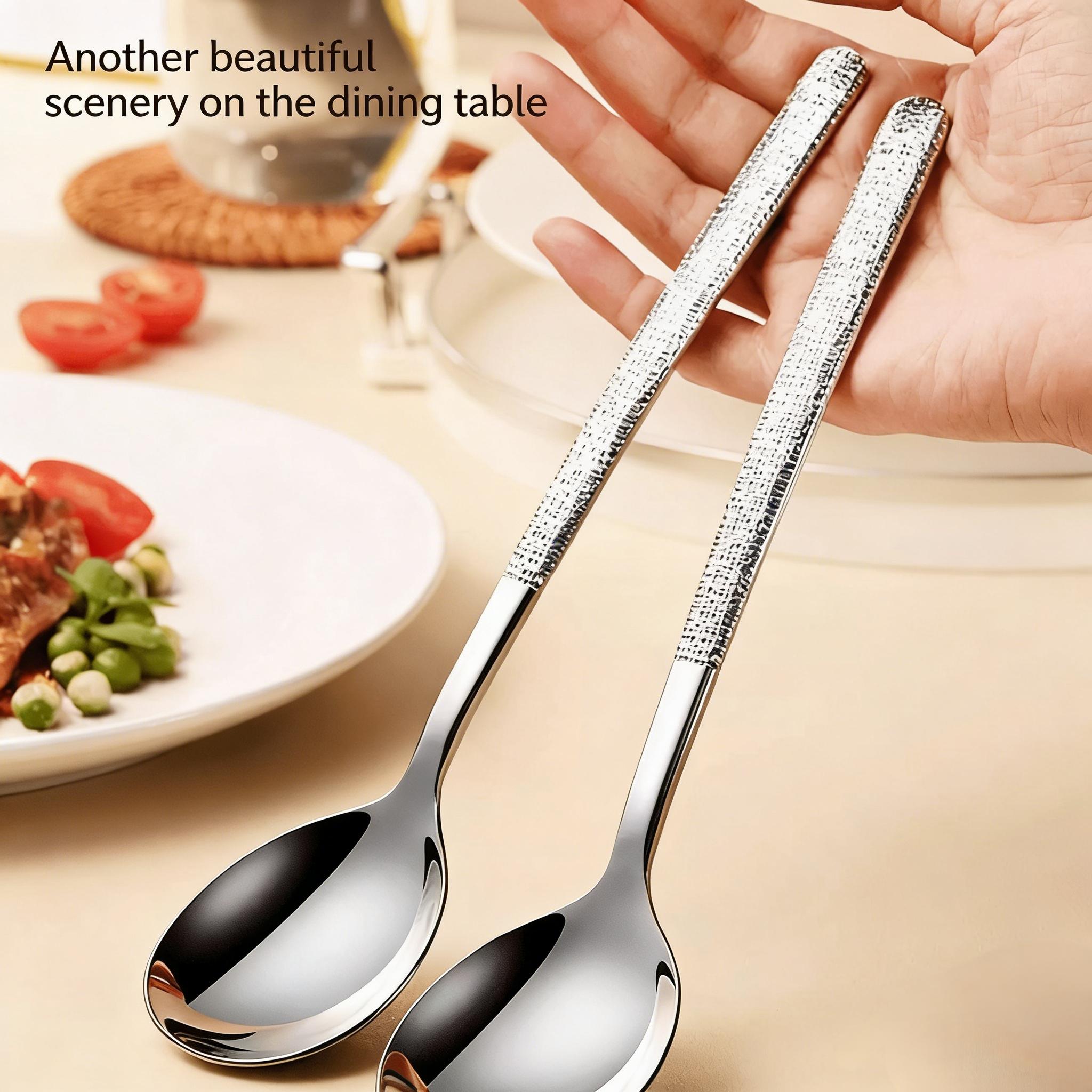 20 Pcs High-Quality Stainless Steel Dessert Spoons, Hammered Cutlery Set, Ideal for Home, Kitchen, Restaurant, Perfect Gift