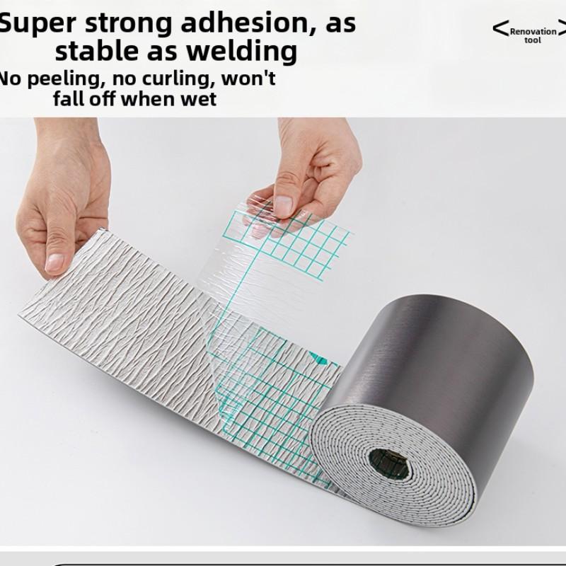 2 Rolls Self-Adhesive Baseboard Trim, Waterproof Moisture-Resistant No Drill Wall Corner Strip, Anti-Mold Floor Line Wallpaper for Kitchen Bathroom Living Room