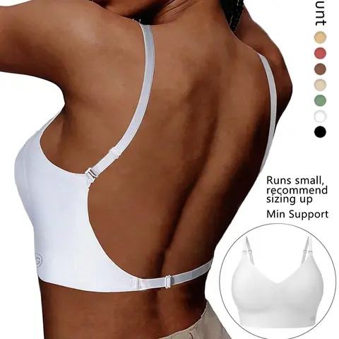 Women's Seamless Backless Bra, Multiway Bra, Multi-Strap Convertible Strap Wireless Push-Up Bra, Non Wired Bra, Elegant, Chic, Minimalist, Suitable for Wedding Dresses and Party Gowns, Underwear