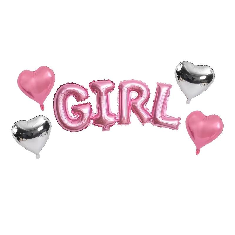 5 sets of pink aluminum foil love balloons, including letter balloons and silver pink love balloons. Very suitable for holiday decorations, pink themed celebrations, welcome parties, and birthday events