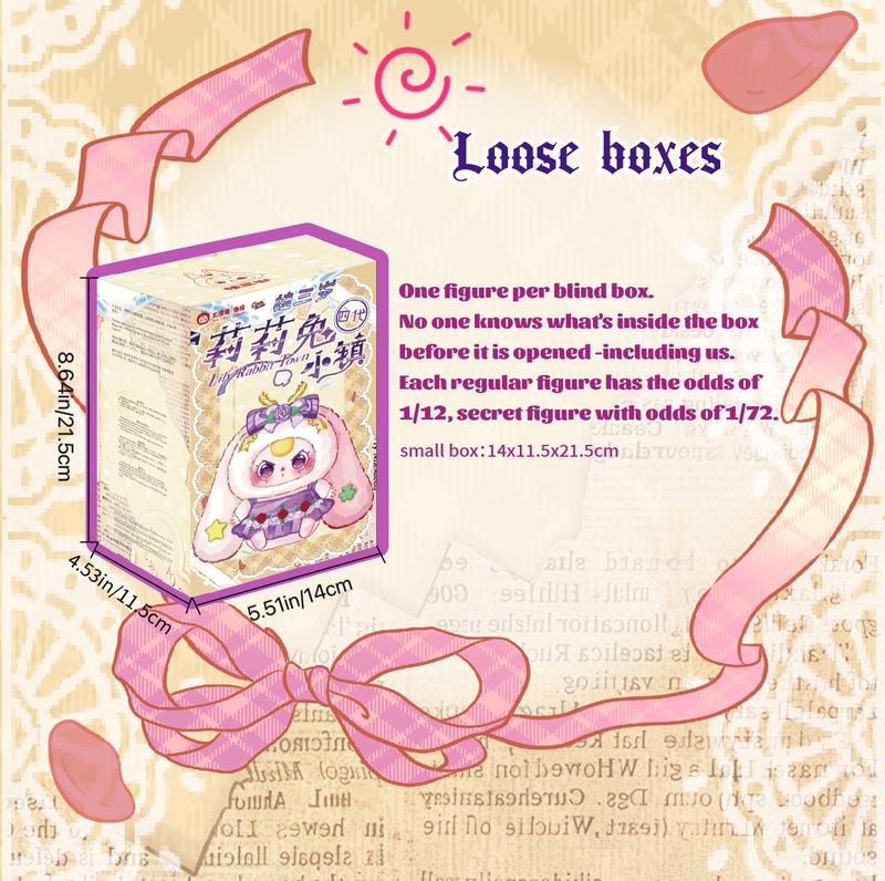Baby Three Lily Rabbit Town V4 Plush Blind Box,12 Routine +1 Hidden Edition,Soft Cute Bunny Doll,Kawaii Girlish Toy,Mystery Box Unboxing,Trendy Collectible