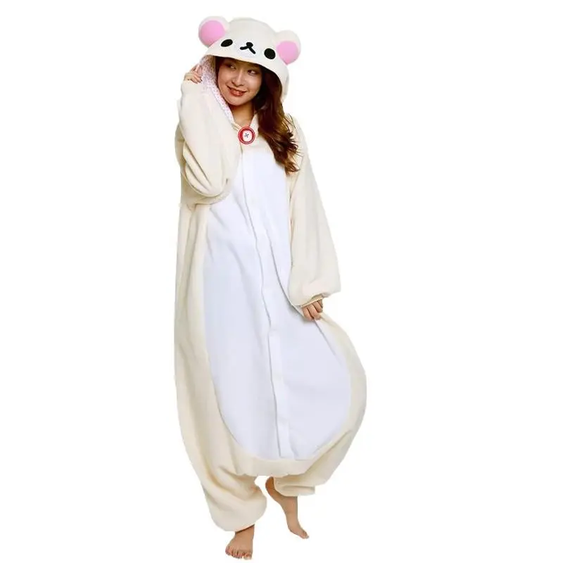 Cute Cartoon Bear Onesie Jumpsuit for Adults, Warm and Comfortable Anime PJs, Fashion Loungewear for Cosplay