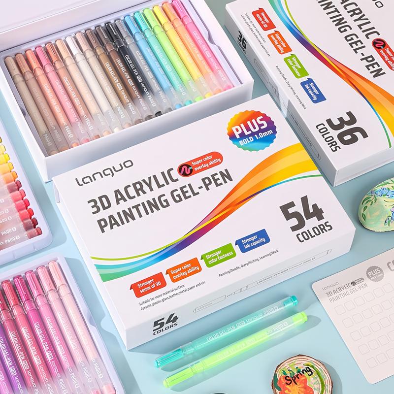 3D Acrylic Gel Pen Set, 1 Box Quick-drying 1.0mm Acrylic Gel Pen, Graffiti Painting Set, Acrylic Markers for Greeting Cards, Fill in Colors, Outline