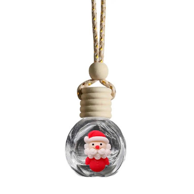 Santa Claus Car Perfume Pendant Aromatherapy Christmas Gift Ornaments Glass Empty Bottle Refill Diffuser Festive Car Decor Free Gift Included