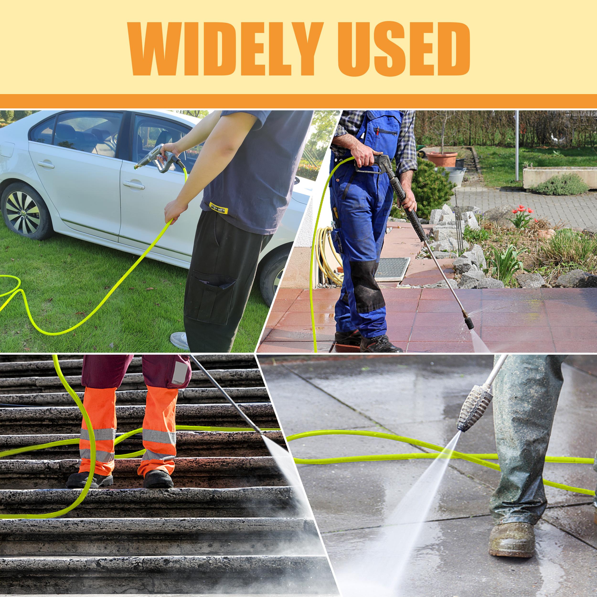 M MINGLE Pressure Washer Hose 50 FT x 1/4" - Replacement Power Wash Hose with Quick Connect Kits - High Pressure Hose with M22 14mm Fittings - 3600PSI，Christmas gifts