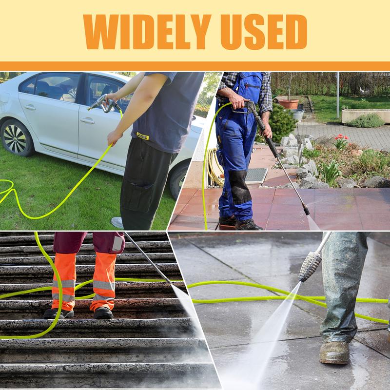 M MINGLE Pressure Washer Hose 50 FT x 1/4" - Replacement Power Wash Hose with Quick Connect Kits - High Pressure Hose with M22 14mm Fittings - 3600PSI，Christmas gifts