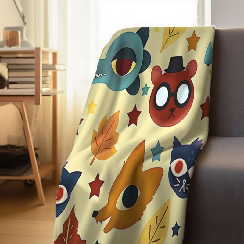 Flannel blankets Night in the Woods Fall Smooth blanket Plush blanket soft cartoon print bedspread sofa blanket