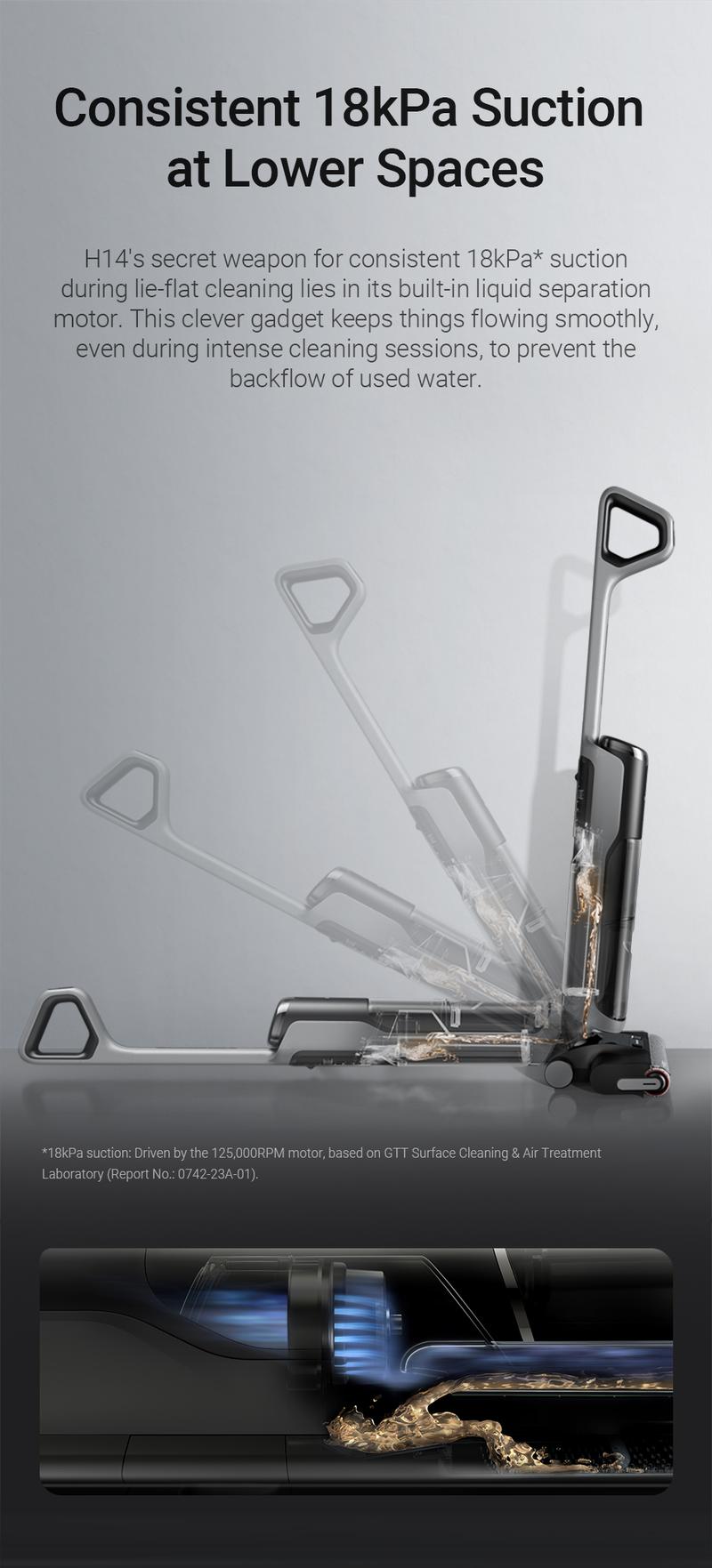 DREAME H14 / H12 Pro FlexReach Vacuum Mop, Wet and Dry Vacuum, 180° Lie-Flat Cordless Vacuum Mop Combo, 140°F Brush Washing, Fast Hot Air Drying in 5 Mins, Great for Sticky Steam Messes Cleaner Self Cleaning System Deep Cleaning Machine