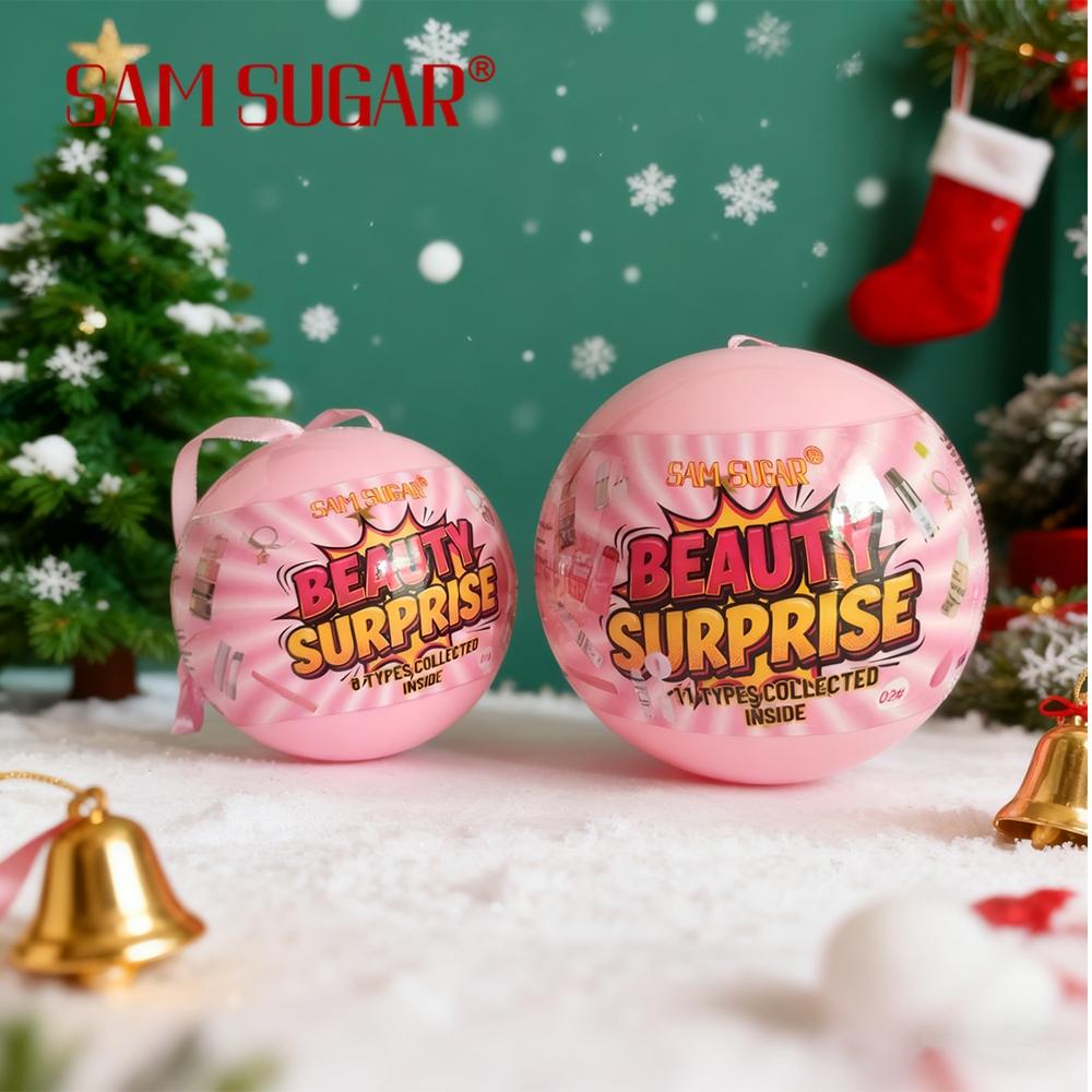 Sam Sugar Christmas Makeup Ball Set, Makeup Bundle Box, Festive Multifunctional Cosmetic Kit, Creative Gift Packaging, Surprise Birthday Present, Mother's Day Beauty Combo
