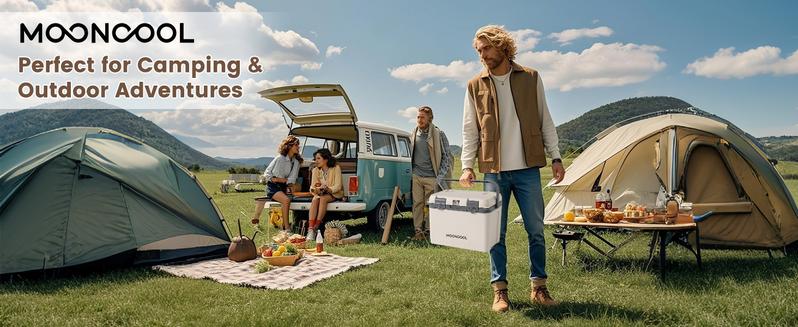 MOONCOOL 16L Insulated Cooler Box, Durable Waterproof Spacious with 72-Hour Ice Retention, Ergonomic Handle for Camping, Hiking, Beach Trips, and Outdoor Adventures