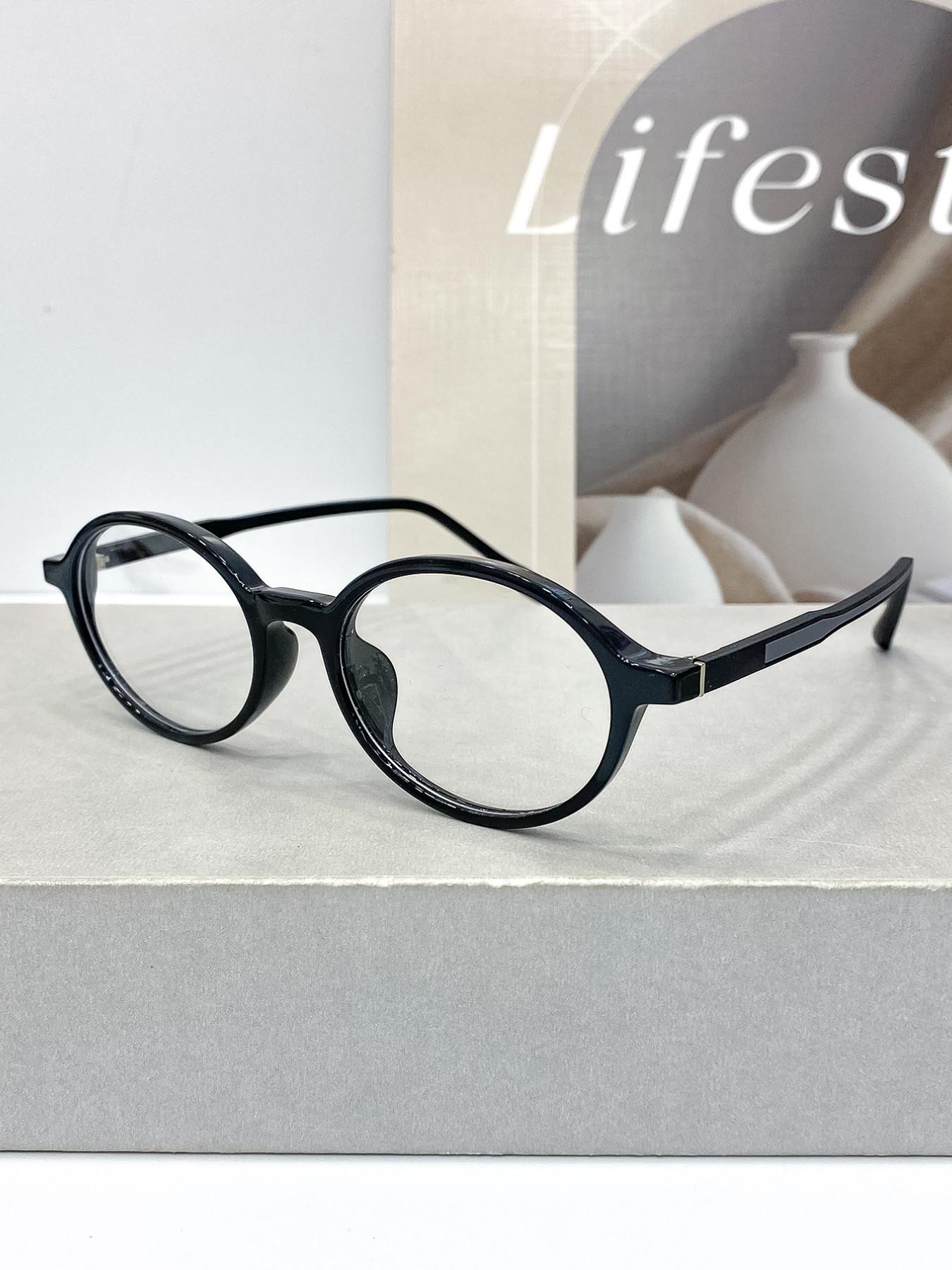 New High-Quality Tr Oval Fashion Glasses, Unisex Trendy Classic Versatile Decorative Eyewear, Perfect for Men and Women