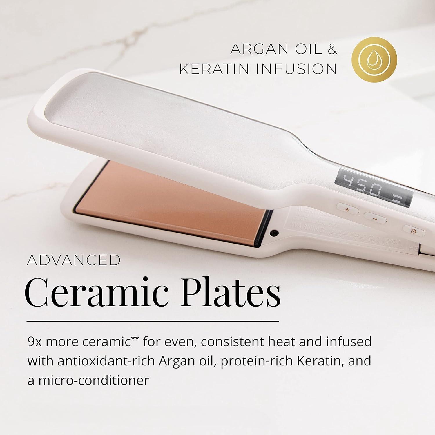 The 2 inch Hair Straightener Iron is a professional ceramic flat iron designed for hair styling. It's infused with argan oil and keratin, aiming to reduce frizz and make your hair shinier and smoot Therapy Comfort iscan portable results whimsical umbrella