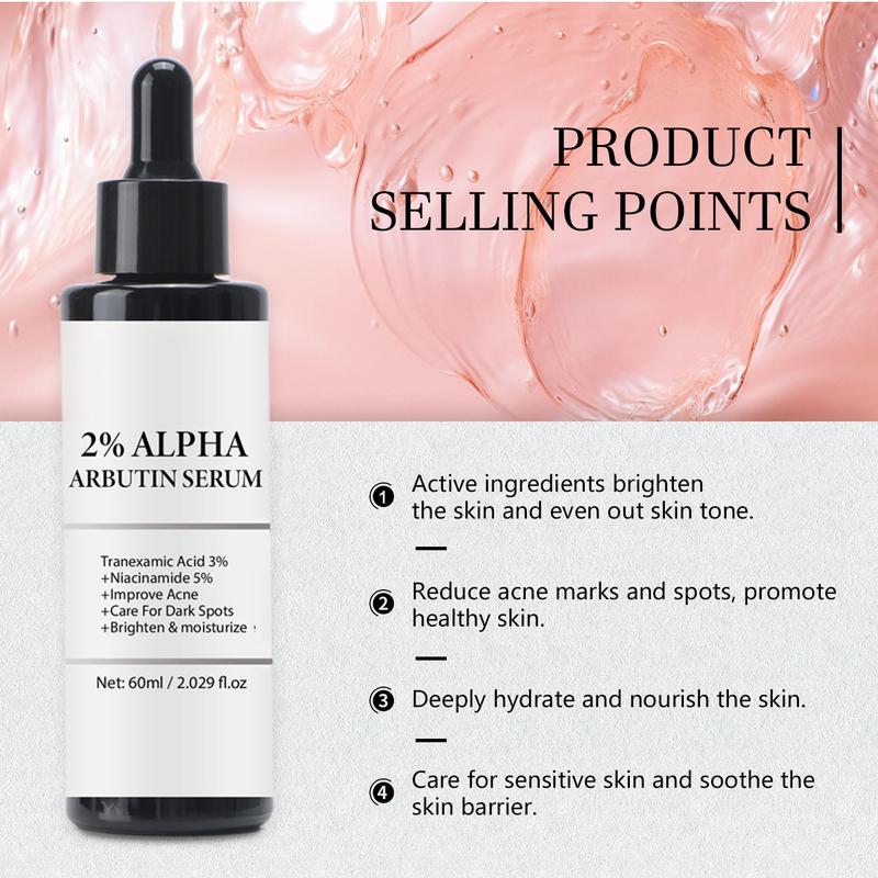 Alpha Arbutin Serum 2%, Brightening & Spot Treatment, Dark Spot Corrector, Hydrating Moisturizer, Suitable for Sensitive Skin, Deep Cleansing Formula