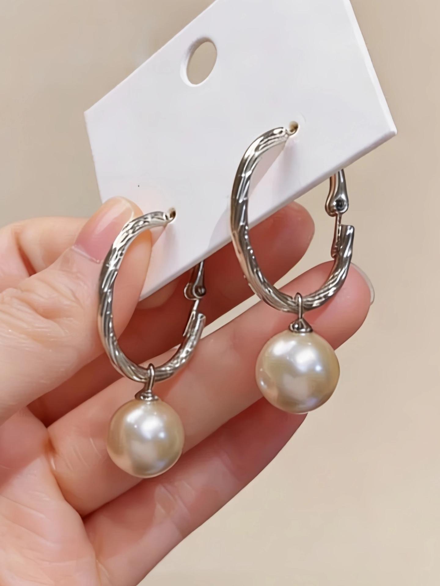 Elegant Pearl Drop Earrings for Women, Unique Design Studs, Versatile Fashion Jewelry, High-Quality Ear Accessories
