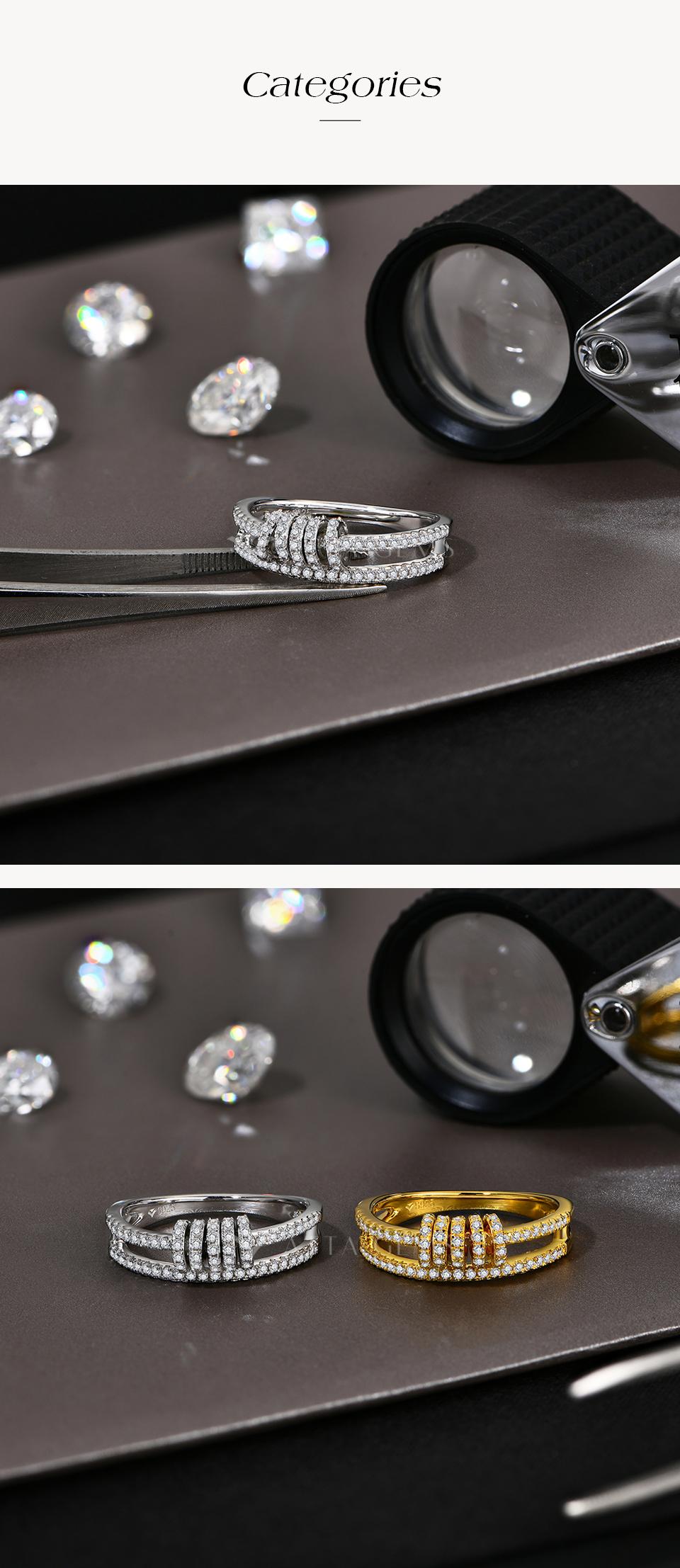 Full Synthetic Moissanite Ring for Women Men Circle Halo Handmade 925 Sterling SIlver Rings Wedding Bride jewelry Gift R221 SpringStatements