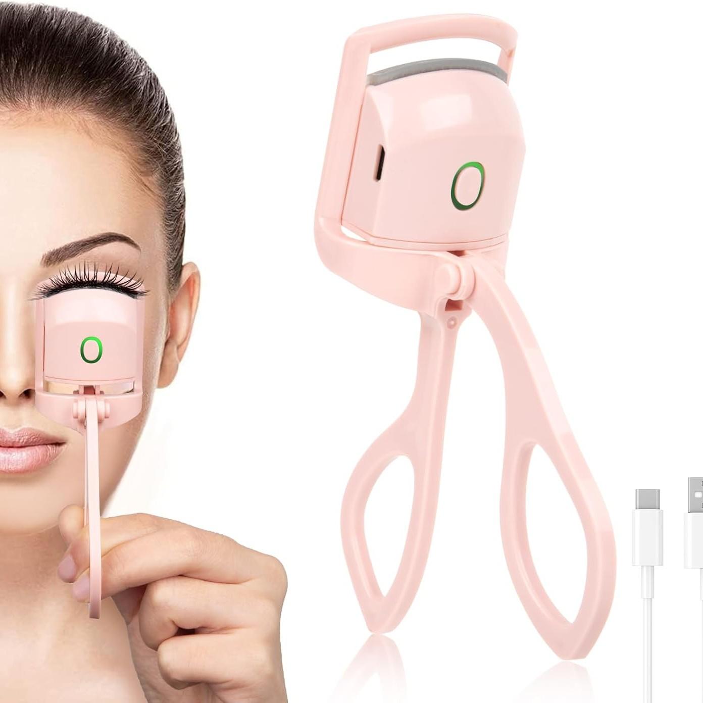 Heating Lash Curler, 30s Quick Heat, Rechargeable Electric Lash Curler, Temperature Control, Safe Burn Prevention, Fast Natural Curling