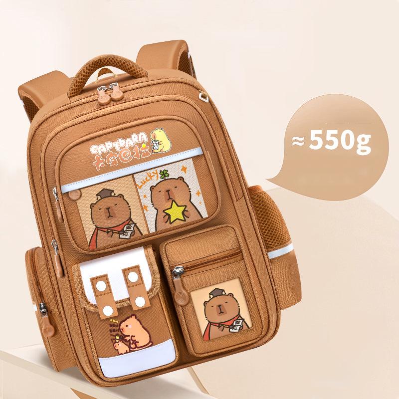 Capybara Theme Kids Backpack for Girls, 3PCS Backpack Set|  Lunch Box & Pencil Case, Bookbag for Teen Girls Kids Elementary Middle High School Students