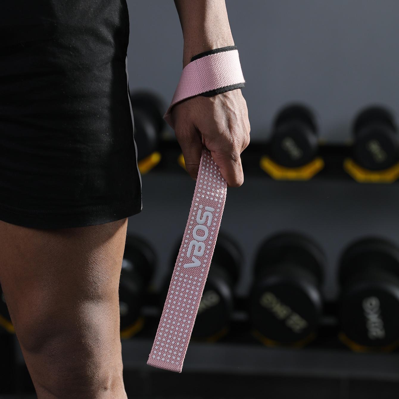 1 Pair Women Men Non-slip Neoprene Padded Weightlifting Wrist Straps Strength Training Deadlifts Wraps Hand Grips Palm Support Grip Band