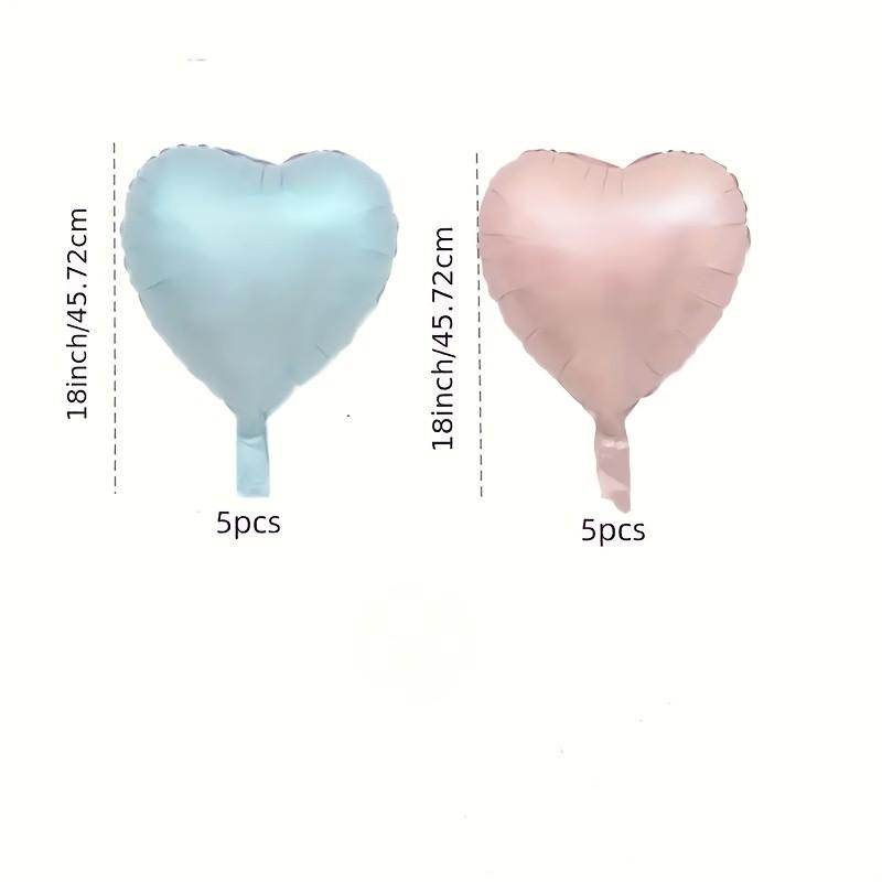 10 pink and blue colored heart-shaped aluminum foil balloons, measuring 45.72 centimeters - perfect for birthdays, baptisms, baby showers, anniversaries, housewarming, proposals, weddings, and bridal parties
