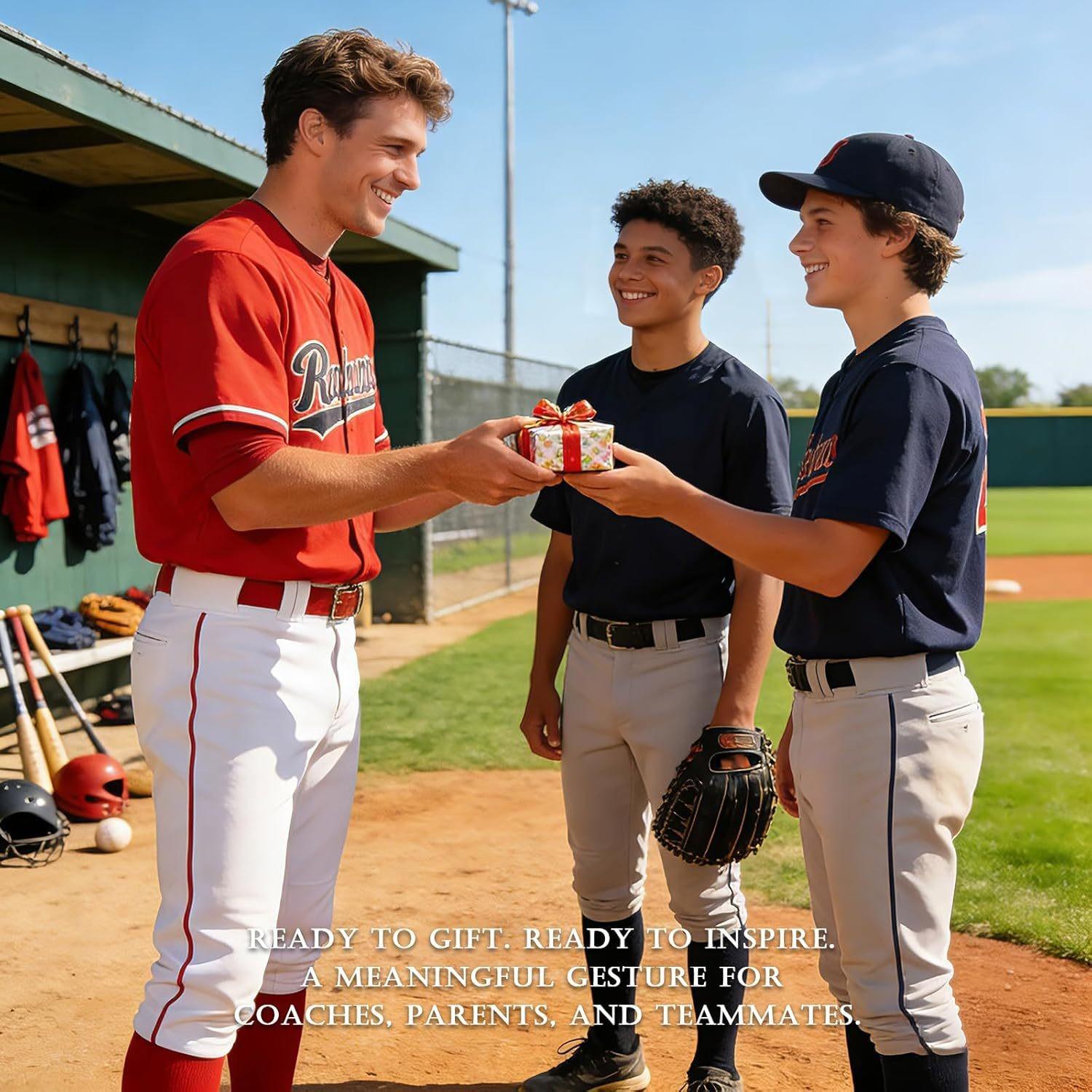 Pocket Blessing Baseball Cross Leather Encouragement Card, Faith Gift for Athletes, Inspirational Sports Souvenir