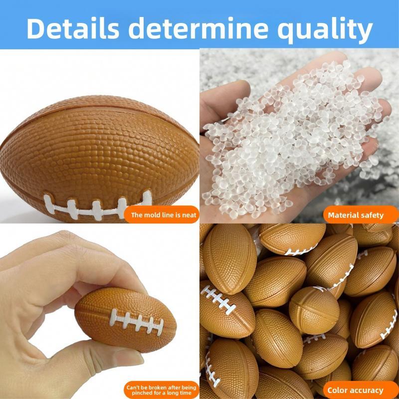 5.2cm Painted Rugby Ball, PU Foam Mini Elastic Stress Ball, Squeeze Decompression Fidget Toy