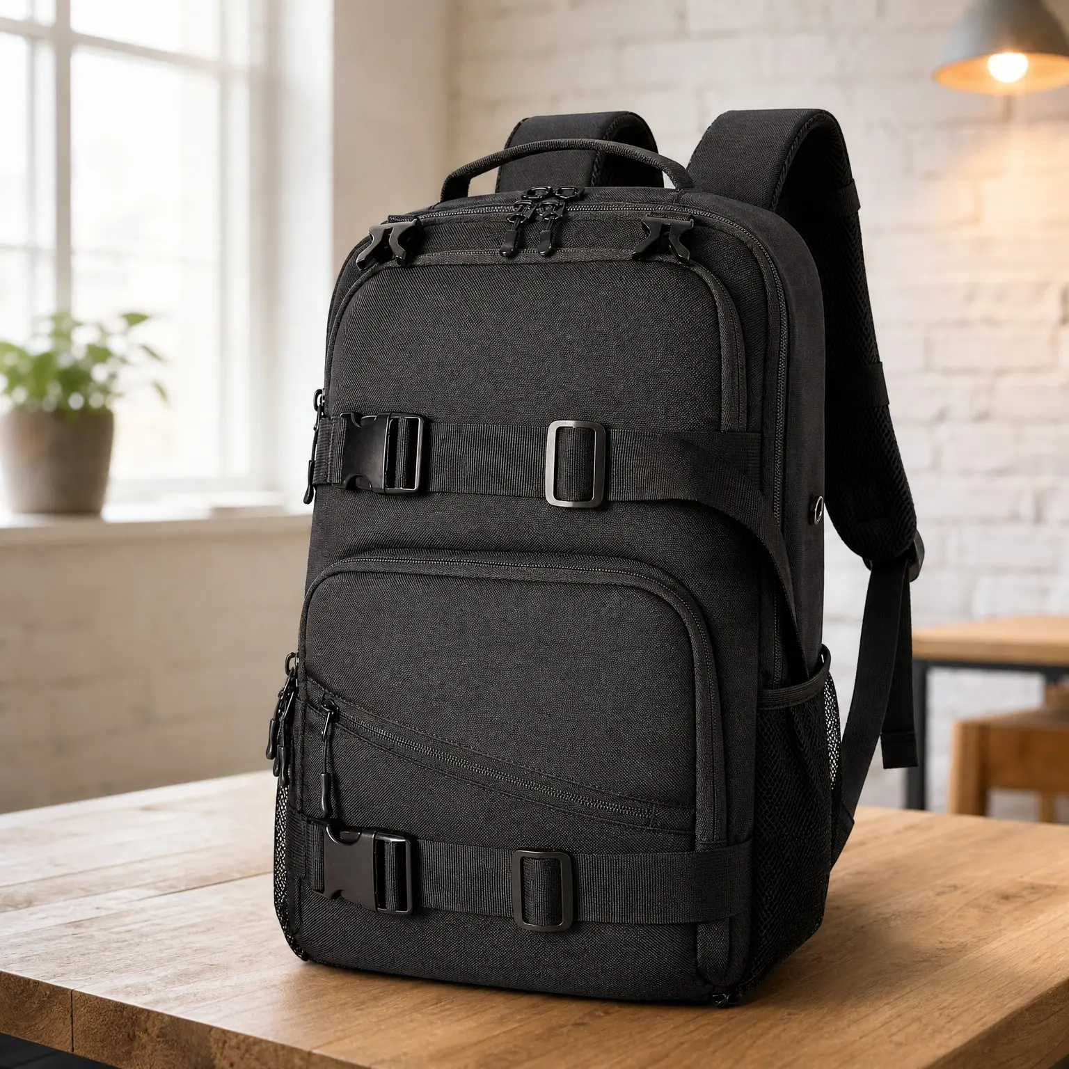 Skateboard Backpack with Ball Holder, 15.6 Inch Laptop Backpack for Men Women, Sports Backpack
