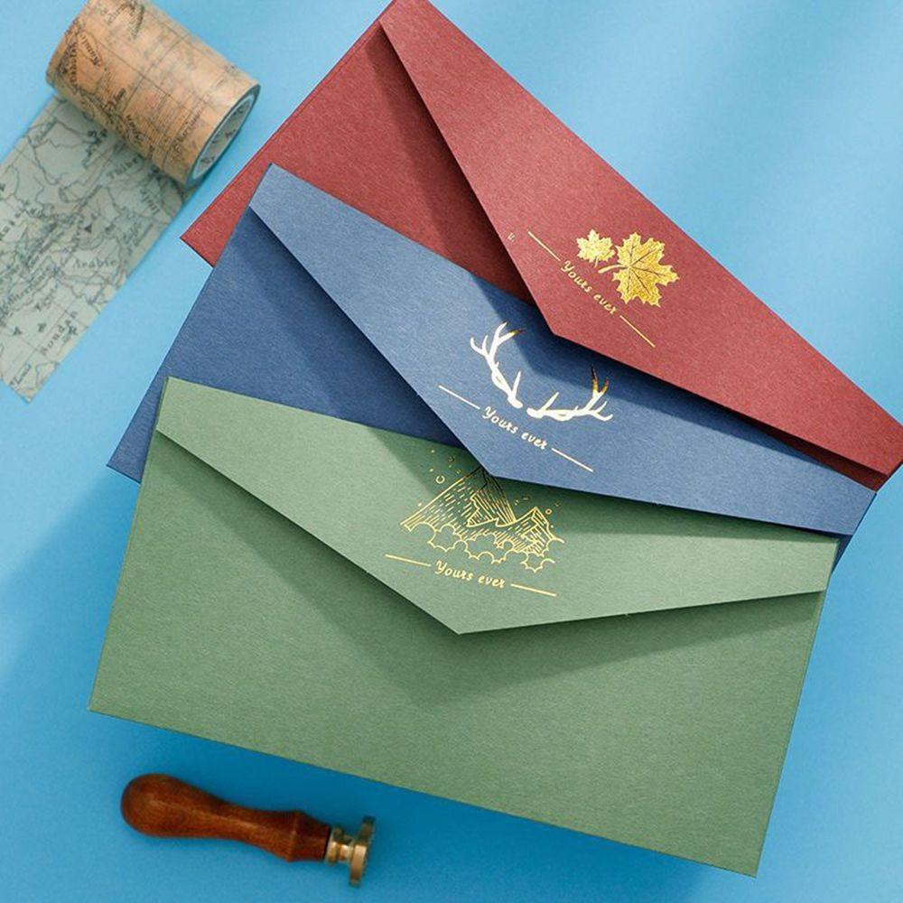 5pcs/package 230g Colorful Envelopes, Gold Foil Envelopes, Cash Envelopes, Gift Envelopes, Kraft Paper Envelopes, Vintage Envelopes, Customizable