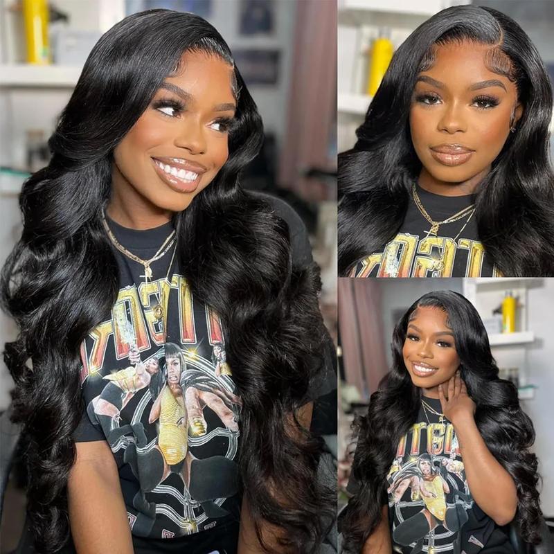 13x6 Body Wave Lace Front Wigs Human Hair Pre Plucked Natural Hair Line Bleached Knots 13x4 HD Transparent Lace Frontal Wig 180% Density