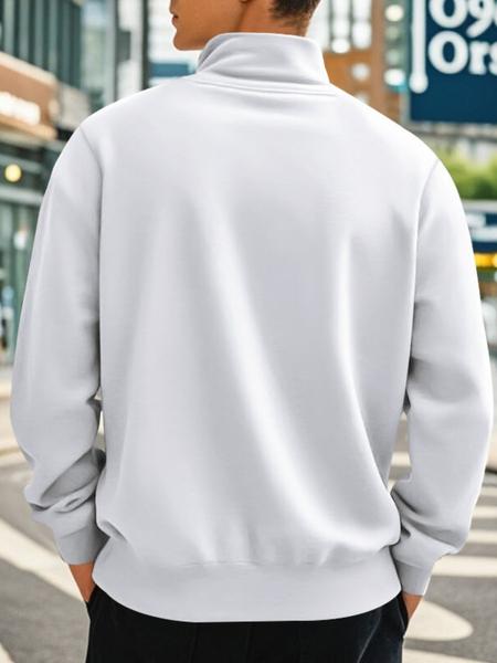 Men's Half - Zip Pullover with Contrast Lining - Stand - Up Collar, Ribbed Trim, Athletic Fit. Designed for All - Weather Performance in Outdoor Settings, Suitable for Alpine Hikes, Urban Commutes, Winter Training & Athletic Sweatshirt