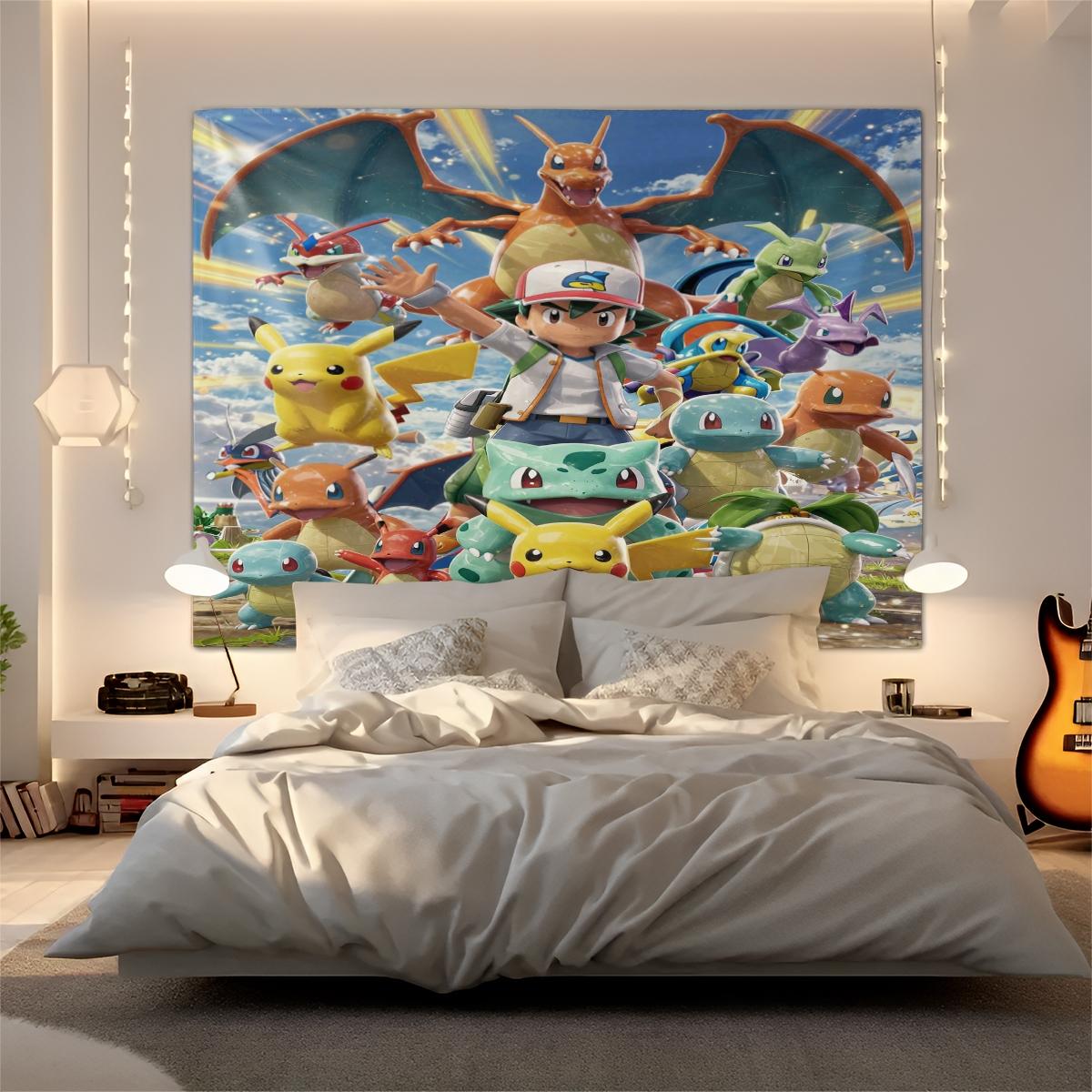 Pokémon Pattern Tapestry, Stylish Room Flag, Unique Wall Art For Living Room And Bedroom, Soft And Durable For Kids And Adults Daily Holiday Birthday Gift Bedroom Decoration