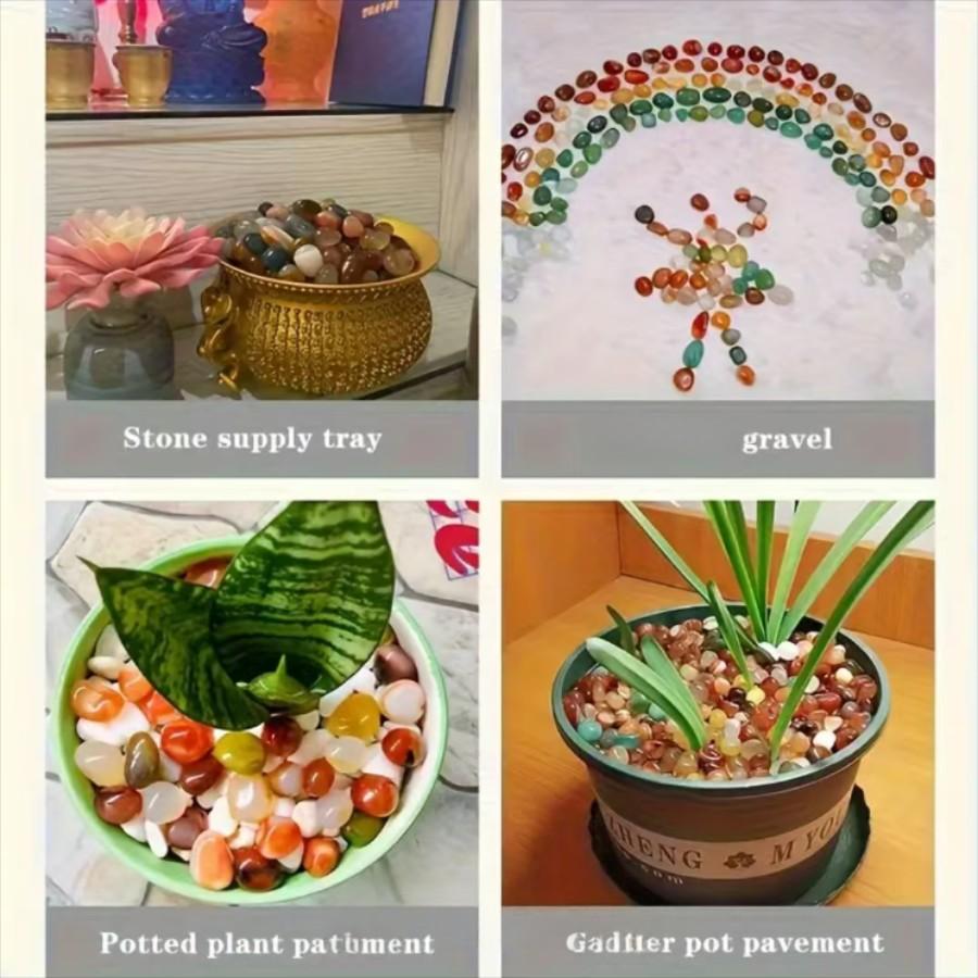 Mix Color Polished Decorative Stones for Meditation Aquarium Decoration, Vase Filler Plant Pot DIY Handmade Landscape Home Office Decor