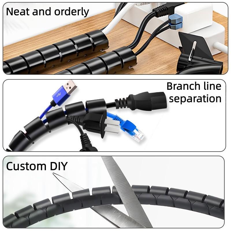 Spiral Cable Protector, 1 Count Flexible Cable Management Organizer, Computer Cable Protector, Cable Management Tool for Home Office
