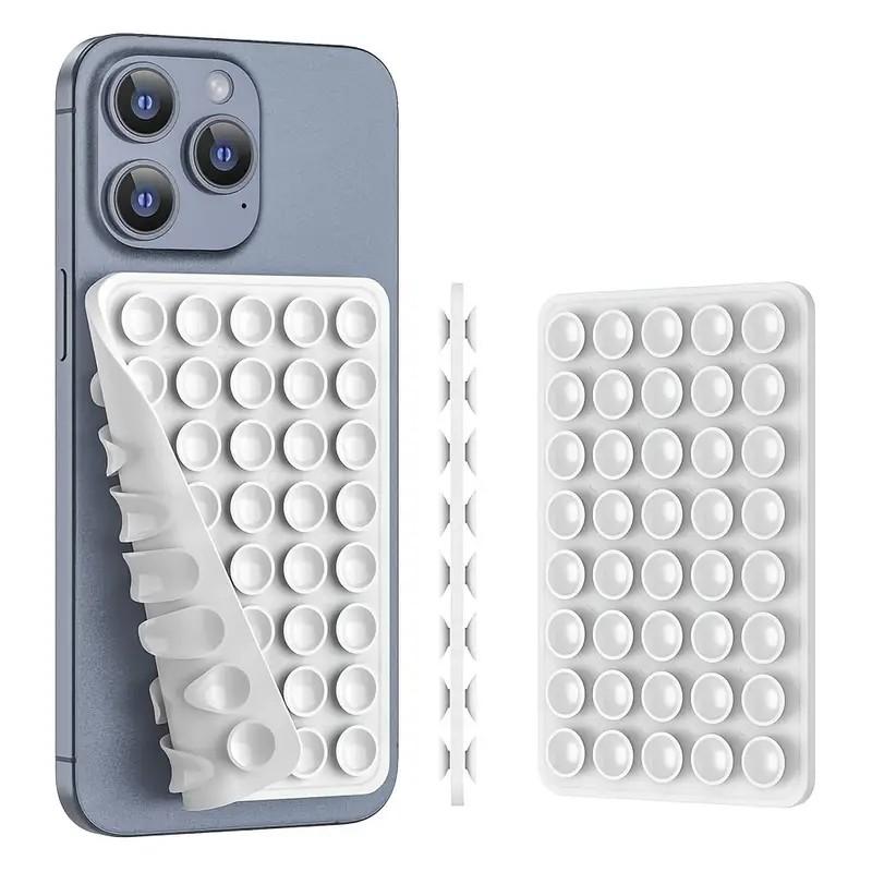 1 double-sided silicone solid color suction cup phone holder, adjustable angle and compact design, suitable for makeup, dance, fitness, yoga, shower, drama watching, video shooting and selfies