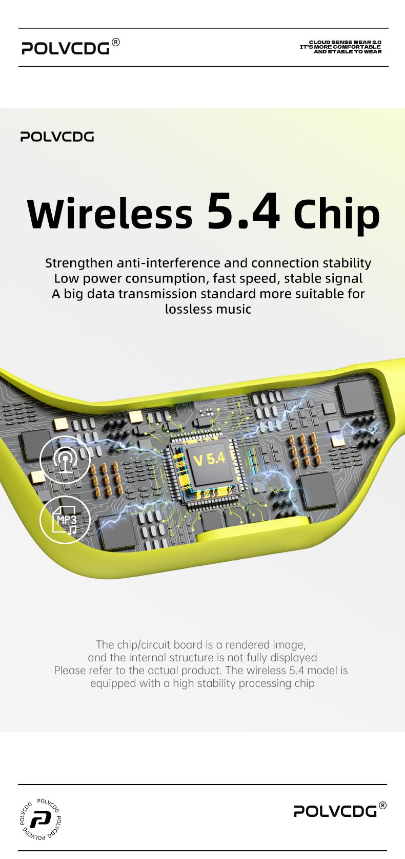 Polvcdg Bone Conduction Bluetooth Wireless Headphones - High-quality sound, suitable for connecting to mobile phones. Perfect for calls, while exercising, running or during sports. Sweat-resistant. Long-wearing without causing discomfort Christmas gift
