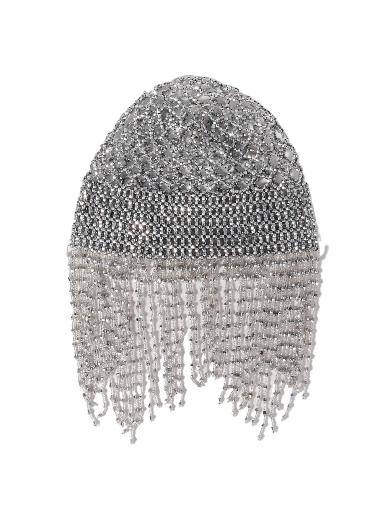 European and American retro beaded tassel hair chain hand-woven mesh hair cap bridal gown lace decorative hairnet Bridal Hairpiece Vintage Hair Accessories Bridal Headpiece Wedding Hair Accessories
