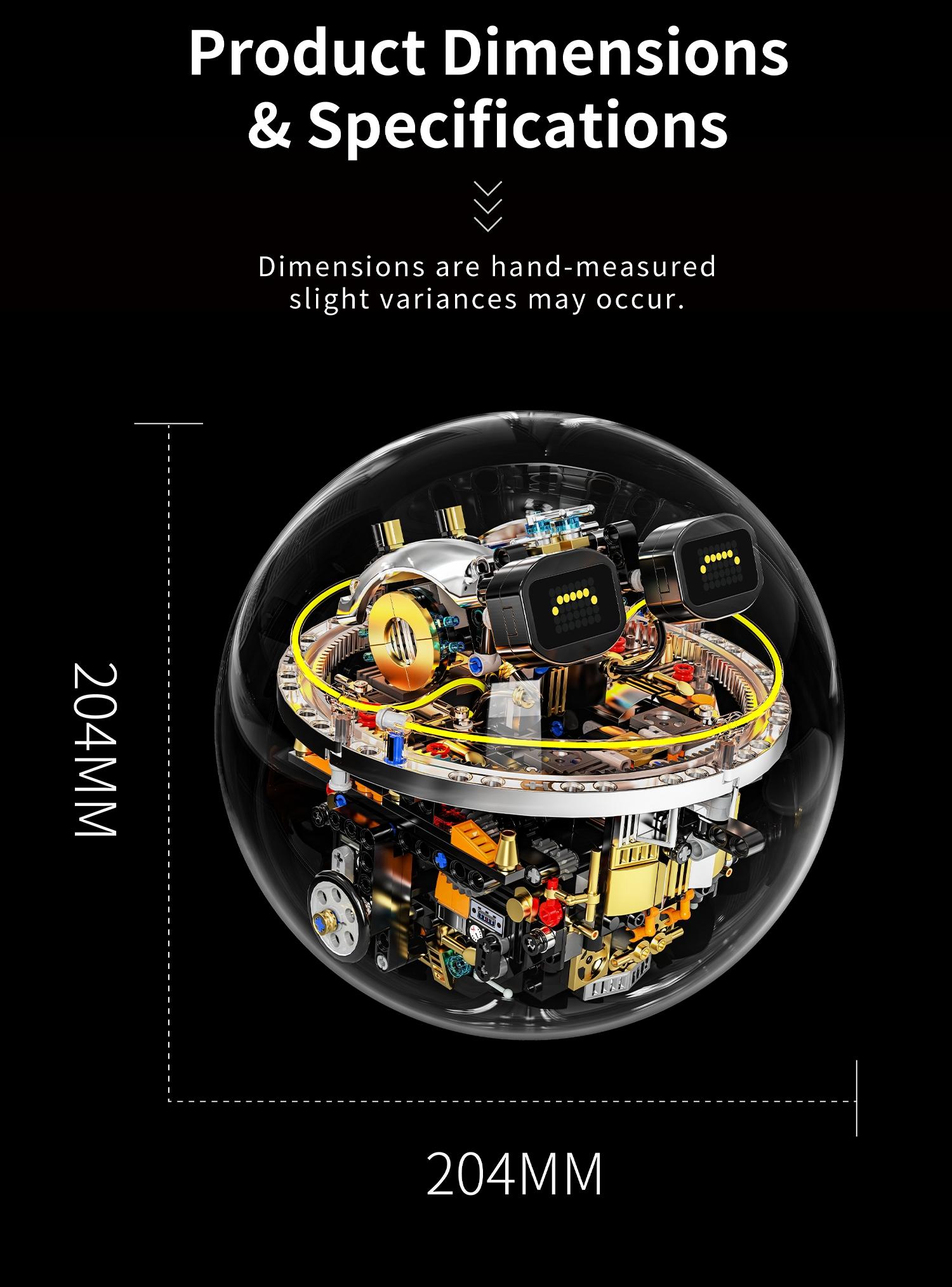 Programmable Sphere Robot RC Kit 804pcs, Stem Education Coding & Assembly Toy, Ideal Gift for Engineers, Architects, Parents