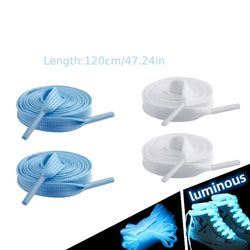 6 Pairs Random Color Glow Reflective No-Tie Shoelaces for Sneakers - Mixed Neon Hues, Lightweight, Durable, All-Season Street Sports Accessory, Shoelace, 6 Pairs Of Shoelaces In Random Colors