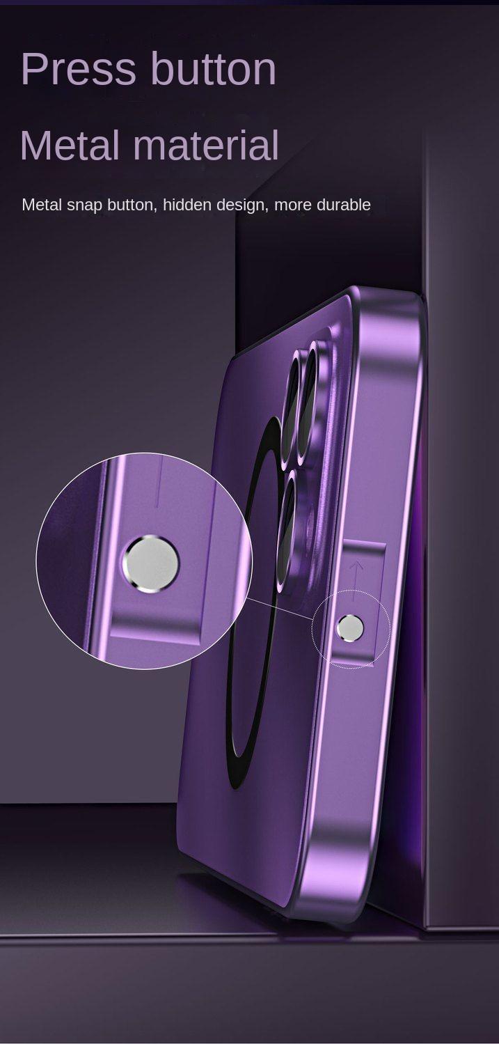 [LX]2025 Luxury Ultra Thin Original Machine Spring Fastener Protection Shell For IP16 15 14 13 12 Promax Aluminium Metal Frame With Lens Protective Magsafe Magnetic Wireless Charging Drop-Resistant Screen Protection Smartphone Cover Shockproof Phone Cases