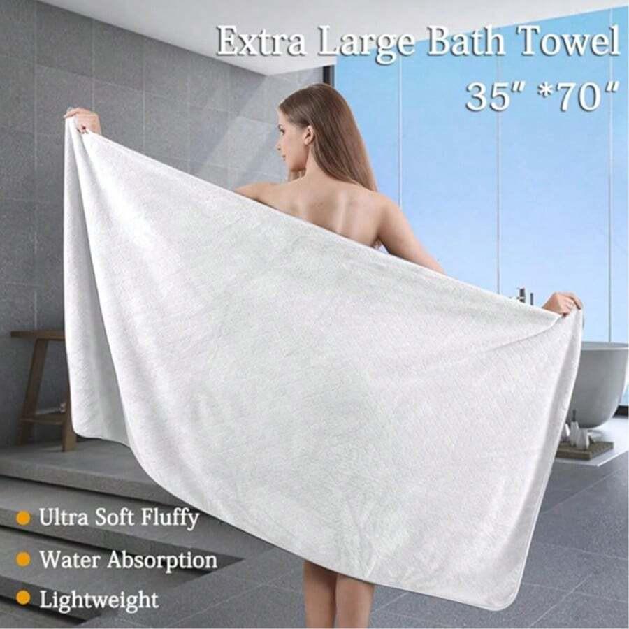 Women's Bath Towel Set - Adjustable Microfiber Super Absorbent, Bath Towel And Bathroom Shower Head Cover, Quick Drying Hair And Body, Suitable For Gym, Spa, Sauna And After Shower Body Covering, Pink Gray Back To School
