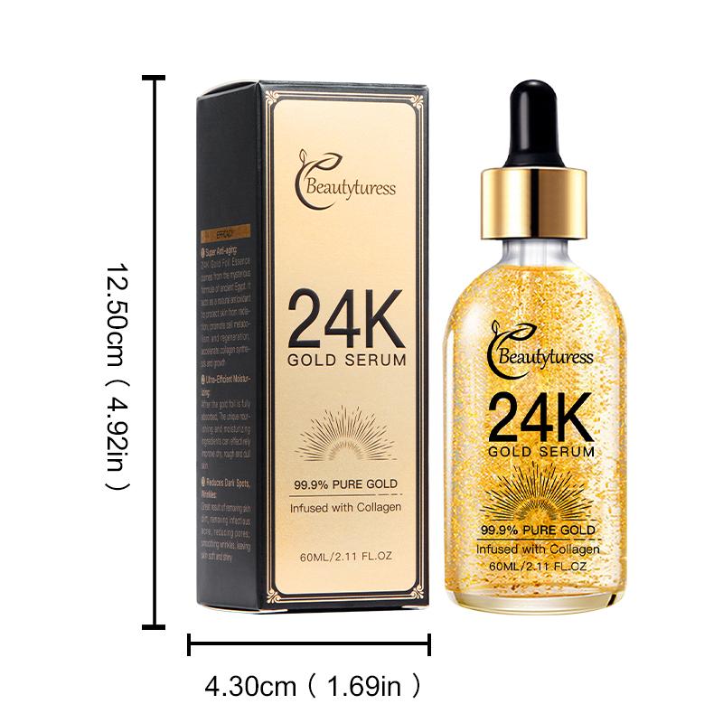 24k Gold Serum with 24k Gold, Collagen, Skin Brightening Skin Tone Softening Skin Pore Controlling Moisturizing Face Serum 24k Gold Serum with 24k Gold, Collagen, Skin Brightening Skin Tone Softening Skin Pore Controlling Moisturizing Face Serum