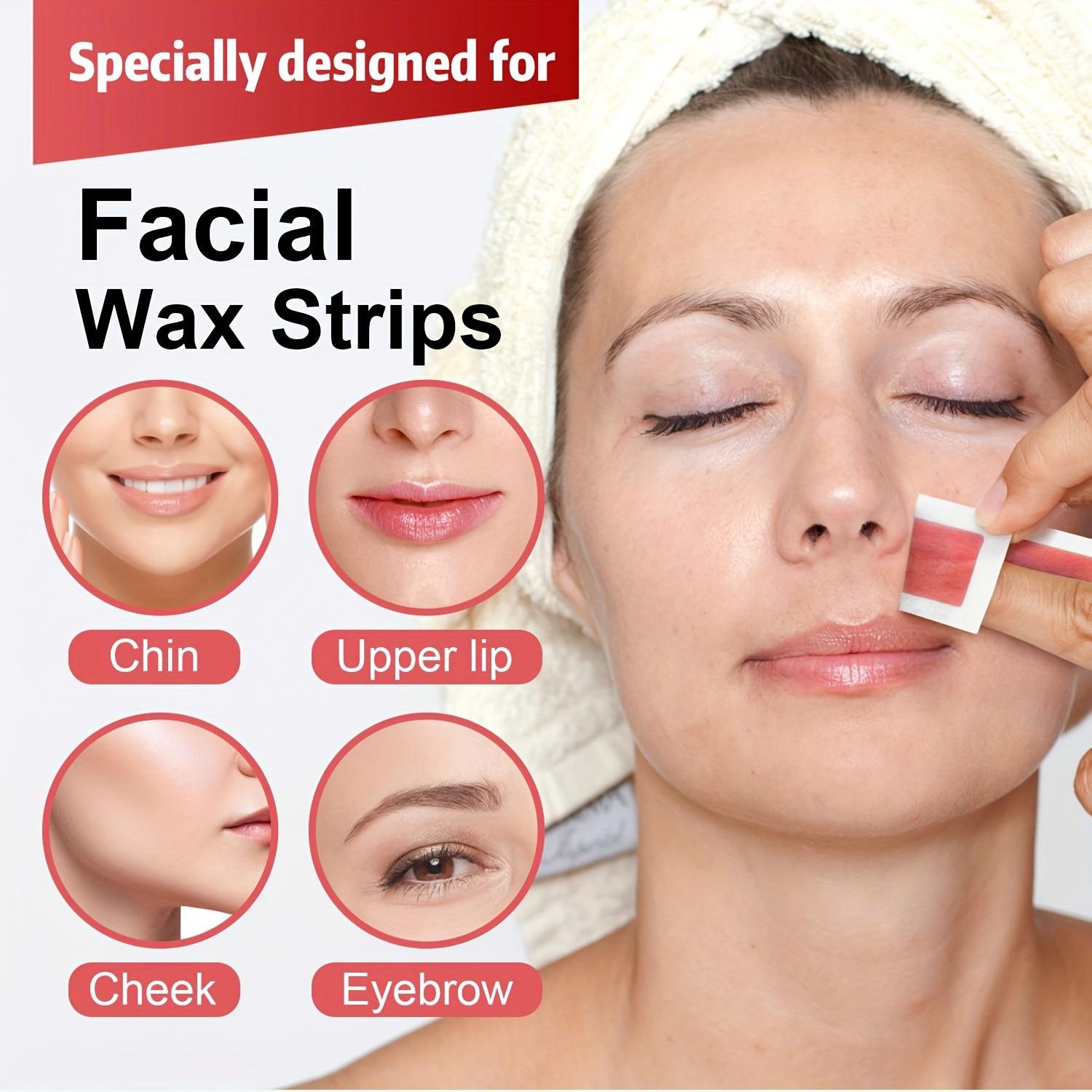 Rose Scented Hair Removal Wax Strips 10Pcs, Depilatory Wax Papers for Legs Armpits Lips Fingers, Unisex Home Body Hair Remover, Smooth Skin Gift, Body Waxing